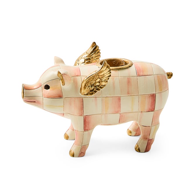 ROSY FLYING PIGCANDLE HOLDER