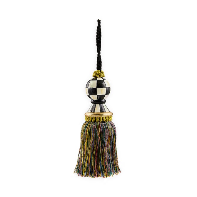 MOCHA CHECK TASSEL