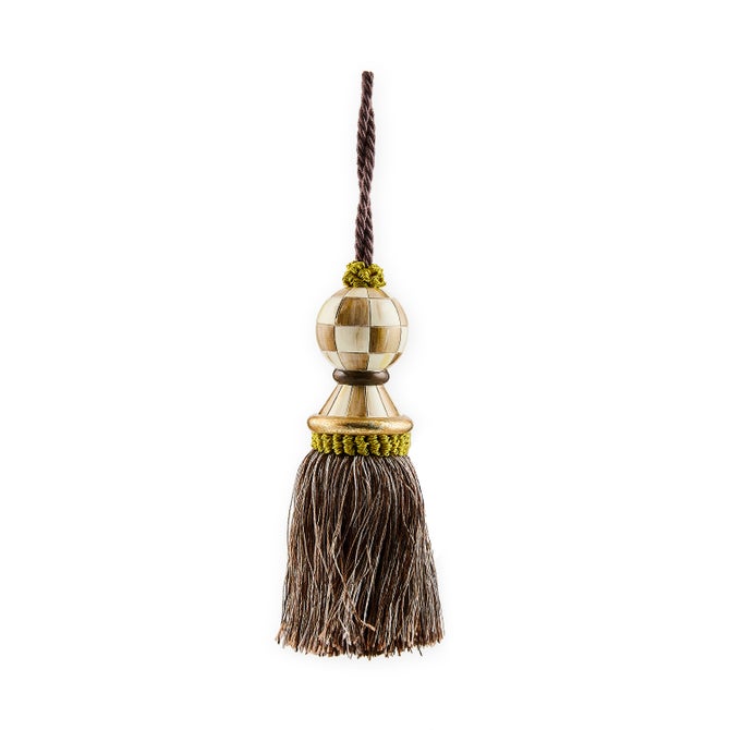 MOCHA CHECK TASSEL