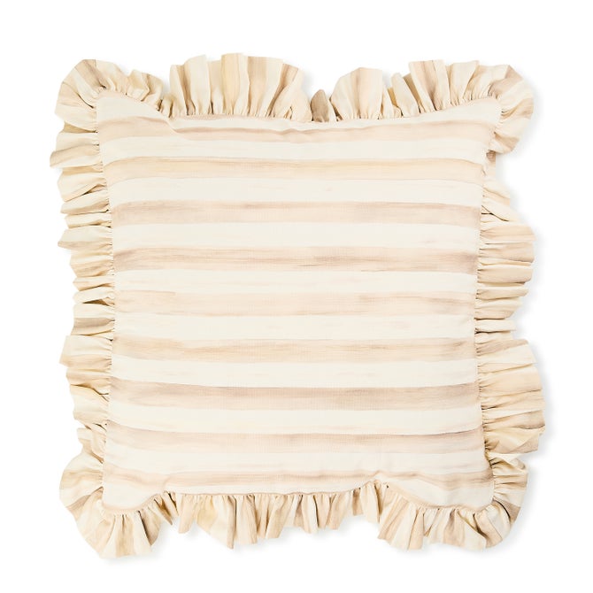 Mocha Stripe Throw Pillow