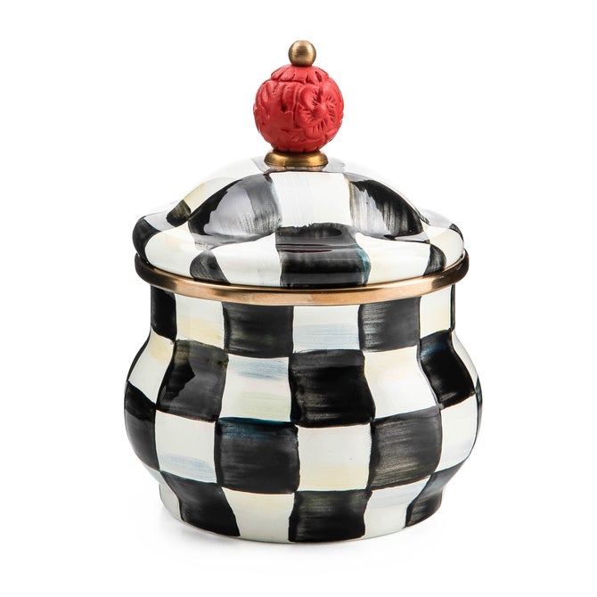 ROSY LIDDED SUGAR BOWL