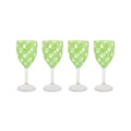 Green Check Wine Goblets