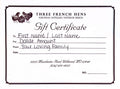 Three French Hens Gift Card
