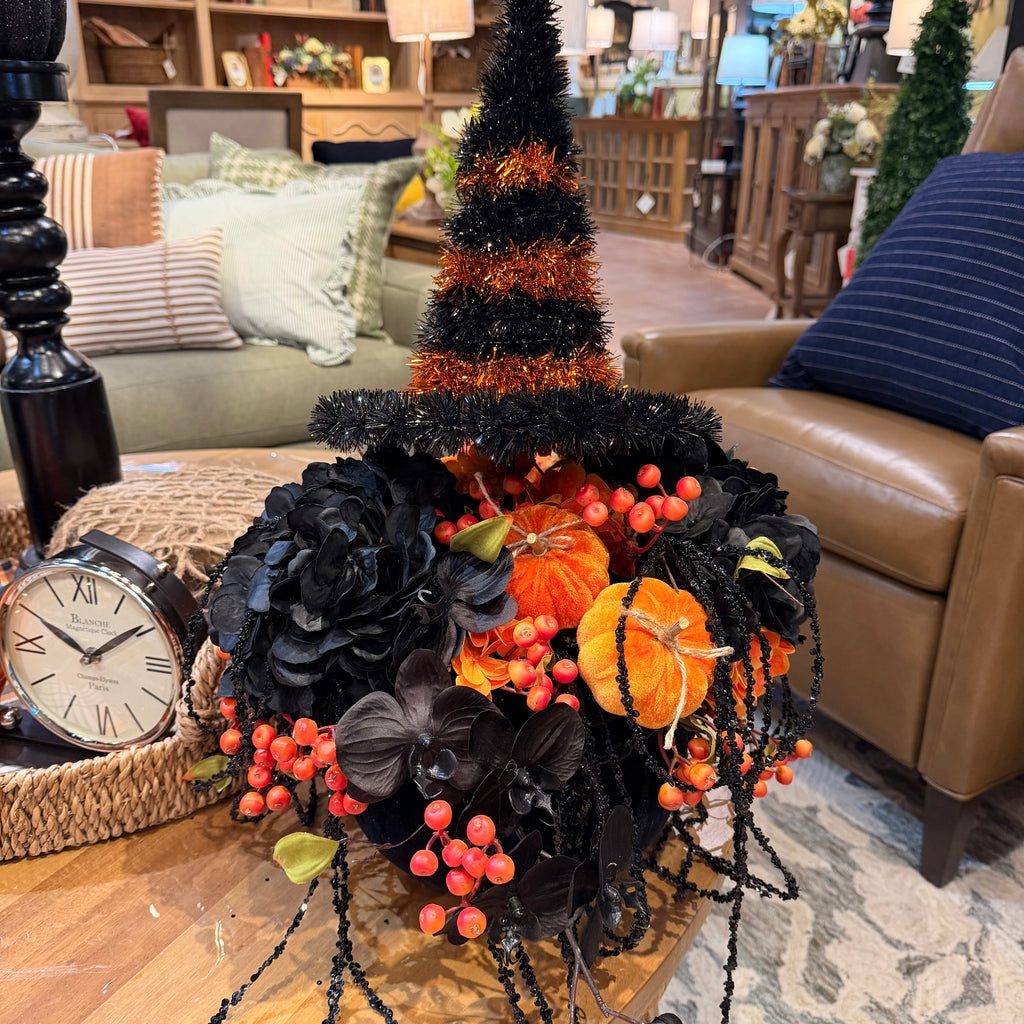 Witch Hat Cauldron Floral