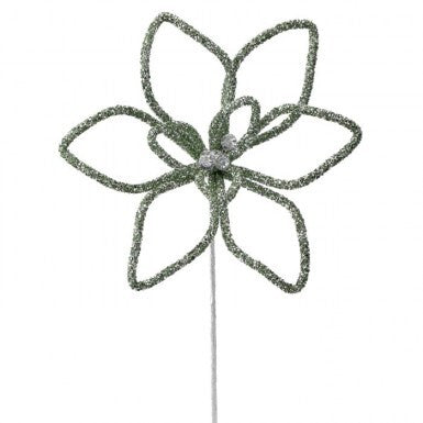 Beaded Poinsettia Stem