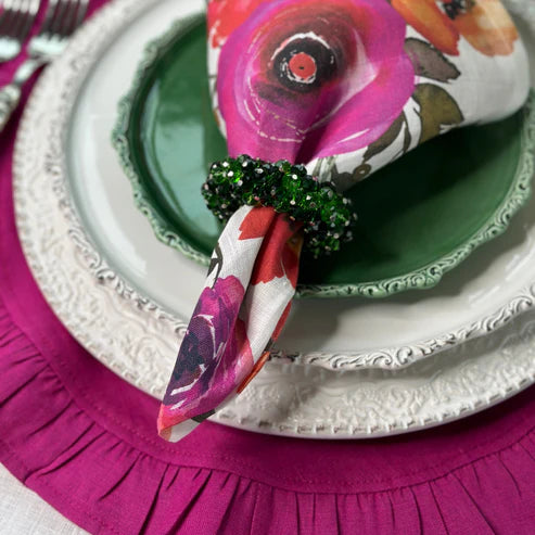 Linen Ruffled Round Placemat