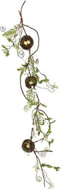 Birds Nest With Eggs, Twigs & Fern Garland