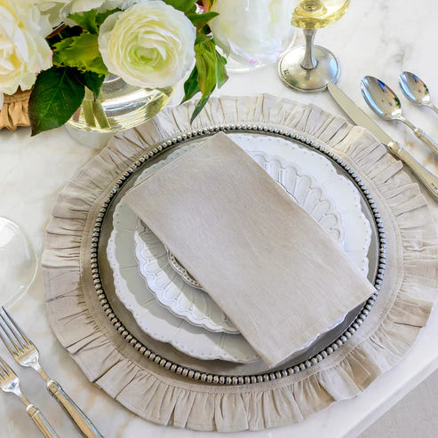 Linen Ruffled Round Placemat