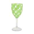 Green Check Wine Goblets