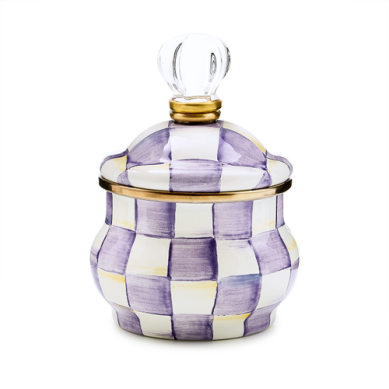 ENAMEL LIDDED SUGAR BOWL
