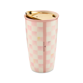 Rosy CHECK CERAMIC TRAVEL MUG