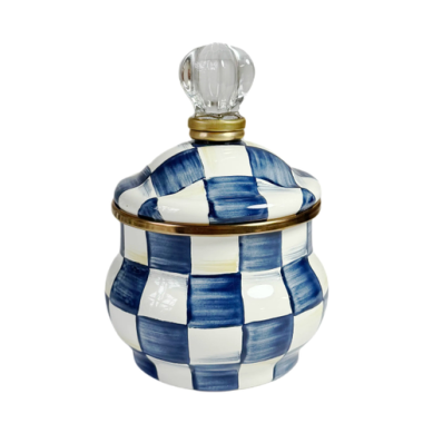 ENAMEL LIDDED SUGAR BOWL