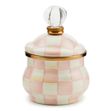 ENAMEL LIDDED SUGAR BOWL